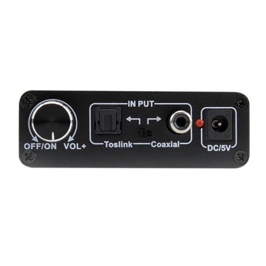 Digital to Analog Audio Converter with USB Cable Toslink Optical to Analog L/R RCA Audio black