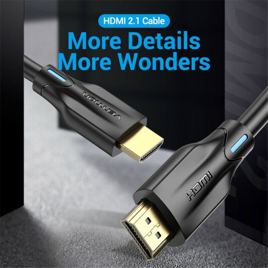 HDMI 2.1 HD Cable Black HDR High Definition 8k60hz/4k120hz Computer TV Box Video Cable 1.5 m