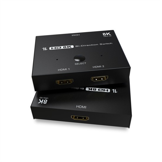 Hd Hdmi 2.1 Bidirectional Switcher 8k60hz 4k120hz Converting HD Switcher Box for PS5 Xbox Nvidia Black