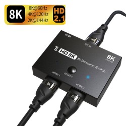 Hd Hdmi 2.1 Bidirectional Switcher 8k60hz 4k120hz Converting HD Switcher Box for PS5 Xbox Nvidia Black