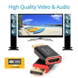 High Speed Displayport DP to HDMI 4K Aluminium Alloy DP Male to HDMI Female to HDMI DP Adapter Converter black