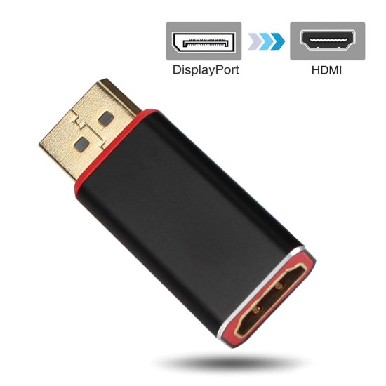 High Speed Displayport DP to HDMI 4K Aluminium Alloy DP Male to HDMI Female to HDMI DP Adapter Converter black