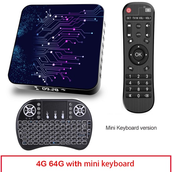 4+64gb Tv Box Tp02 Rk3318 Android 10 Tv Box With Remote Control 4+64G_Eu plug+I8 Keyboard