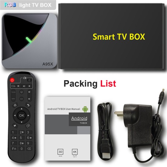 A95X F3 Air 8K RGB Light TV Box Android 9.0 Amlogic S905X3 4GB 64GB Wifi 4K Netflix Smart TV BOX Android 9 A95X-F3 Gray + black_4GB + 32GB with T1 voice remote control