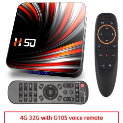 For Android Tv  Box Android 10.0 4k 4gb 32gb 64gb Media Player 3d Video Smart Tv Box 4+32G_British plug+G10S remote control