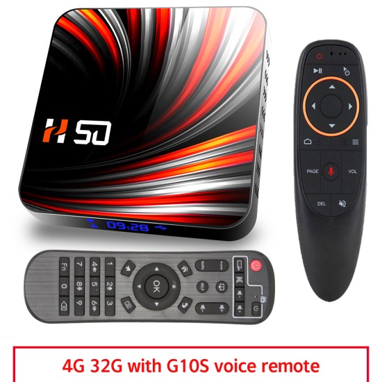 For Android Tv  Box Android 10.0 4k 4gb 32gb 64gb Media Player 3d Video Smart Tv Box 4+32G_European plug+G10S remote control