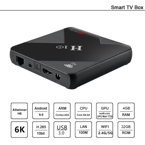 H10 TV BOX 4G+32GB EU Black