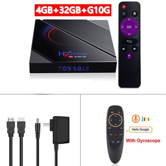 H96 Max H616 Top  Box Dual-band Wifi Android  10.0 TV  Box 4+32g 4+32G_Australian plug+G10S remote control