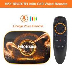 HK1 RBOX R1 Internet TV Box Android 10.0 Dual Band WIFI With Bluetooth TV BOX black_2GB + 16GB with G10 voice remote control