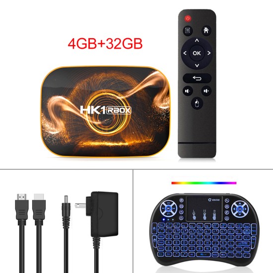 HK1 RBOX R1 Internet TV Box Android 10.0 Dual Band WIFI With Bluetooth TV BOX black_2GB + 16GB with G10 voice remote control