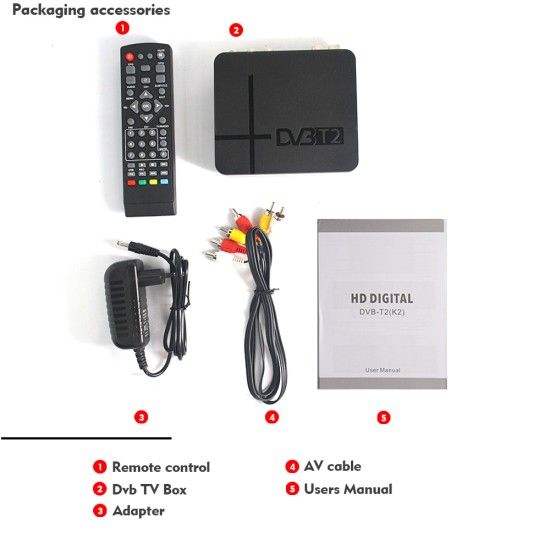 High Digital Tv Terrestrial Receiver Dvb-t2 K2 Hd Set-top  Box Pvr Tv Tuner Full 1080p Set Top Box US Plug