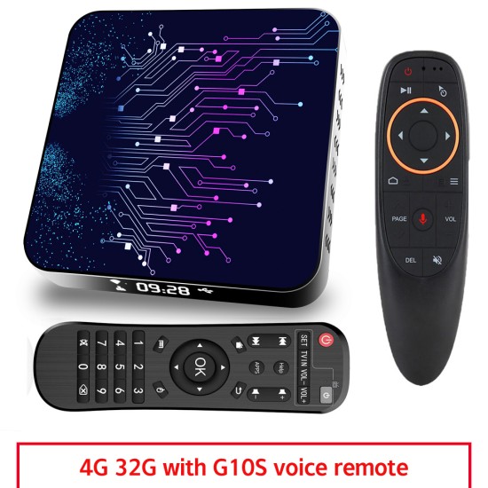 Media  Player 2+16g Abs Material Tp02 Rk3318 Android 10 Tv Box With Remote Control 4+32G_AU plug+G10S remote control