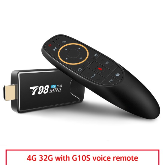 Mini Tv  Stick  Box Tv Android 10 4g 32g T98 Mini Tv Box Rk3318 Tv Box Smart Tv Box Media Player Tv Receiver 4+32G_European plug+I8 Keyboard