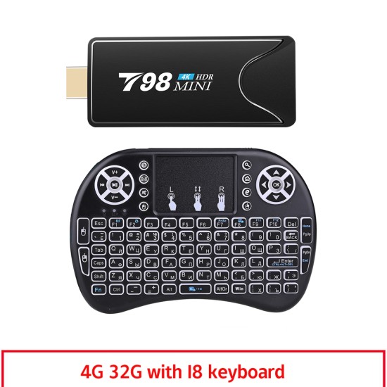 Mini Tv  Stick  Box Tv Android 10 4g 32g T98 Mini Tv Box Rk3318 Tv Box Smart Tv Box Media Player Tv Receiver 4+32G_US plug