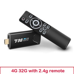 Mini Tv  Stick  Box Tv Android 10 4g 32g T98 Mini Tv Box Rk3318 Tv Box Smart Tv Box Media Player Tv Receiver 4+32G_Australian plug+G10S remote control