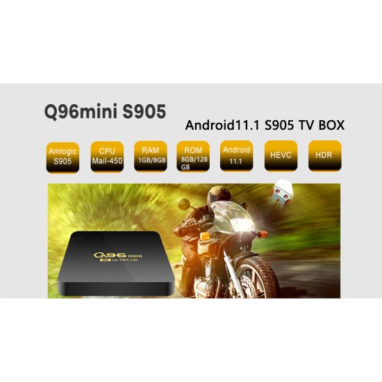 Q96 Mini Smart TV Box S905 Quad-core Android Set Top Box 4k HD Rj45 10/100m Network Media Player Home Theater EU Plug