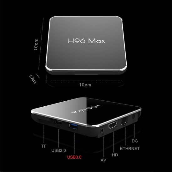 S905X2 H96 Max X2 Android 8.1 2GB 16GB HD Smart Network Media Player TV Box - AU Plug