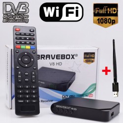 Satellite Receiver iBRAVEBOX V8 HD DVB-S/S2  Full HD Wifi Satellite Finder black