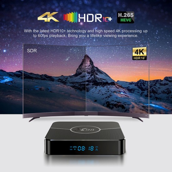 Set Top Box S905W2 Compatible For Android 11.0 Dual Band Wifi Media Player With Bluetooth-compatible 4GB/32GB UK Plug