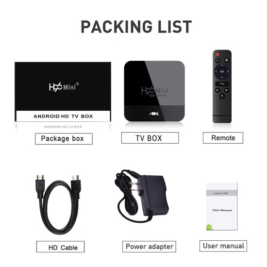 Signal Receiver Network Player Rk3228a H96 Mini H8 Android 4k Hd Tv Set-top Box EU Plug