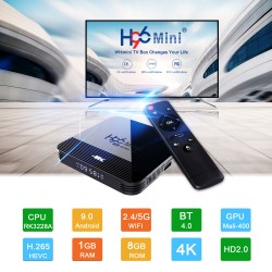 Signal Receiver Network Player Rk3228a H96 Mini H8 Android 4k Hd Tv Set-top Box US Plug