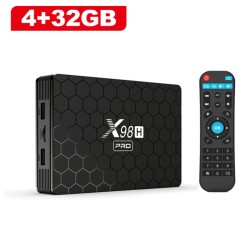 Smart TV Box Android 12 X98h Pro Quad Core 4k Media Player 2.4g 5g Wifi Bluetooth 5.0 US Plug 4+32GB