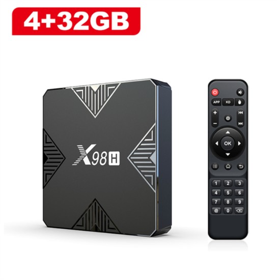 Smart TV Box X98h Android 12 Allwinner H618 Bluetooth 5.0 Wifi 2.4g 5g 4k Media Player Set top Box EU Plug 4+32GB