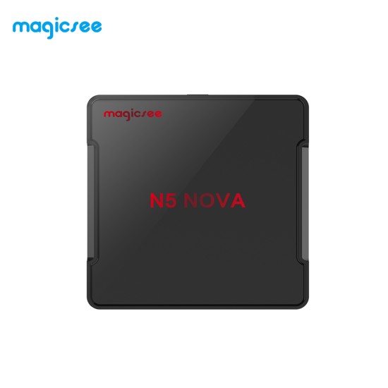 TV BOX N5 NOVA Android 9.0 TV BOX RK3318 4G 32G/64G Rom 2.4+5G Dual WiFi Bluetooth4.0 Smart Box 4K Set Top Box with Air Mouse black_4 + 64GB British regulations