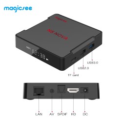 TV BOX N5 NOVA Android 9.0 TV BOX RK3318 4G 32G/64G Rom 2.4+5G Dual WiFi Bluetooth4.0 Smart Box 4K Set Top Box with Air Mouse black_2 + 16GB U.S. regulations