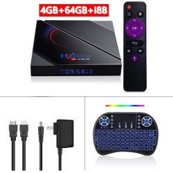 Tv Box Android 10.0 H96 Max H616 Media Player Dual Frequency Wifi Smart  Tv  Box 4+64g 4+64G_Australian plug+G10S remote control