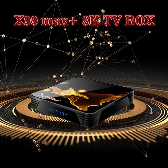 X99 Max+ Tv  Box S905x3 Chip Dual Frequency Wifi Uad Core 4gb Ram 32gb 64gb Wifismart Tv Box 4+128G_Eu plug