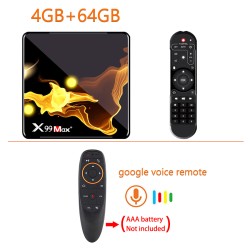 X99 Max+ Tv  Box S905x3 Chip Dual Frequency Wifi Uad Core 4gb Ram 32gb 64gb Wifismart Tv Box 4+64G_ UK plug+G10S remote control