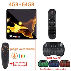 X99 Max+ Tv  Box S905x3 Chip Dual Frequency Wifi Uad Core 4gb Ram 32gb 64gb Wifismart Tv Box 4+64G_Au plug+G10S+I8 Keyboard