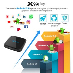 X99 Play Smart TV Box Android 9.0 2G+16GB Wireless IPTV Box 4K USB Set Top Box 5G WiFi Netflix Youtube Google Play PK H96 MAX black_British regulatory