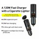 120w Car 2  In  1  Cigarette  Lighter Gold-plated Contacts 3 Fast Charging Ports Car Charger For Cars Off-road Vehicles Large Trucks Type-C+USB