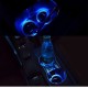 2 Pack Solar LED Light Cup Holder Bottom Pad Mat Interior Decoration For All Cars  Blue