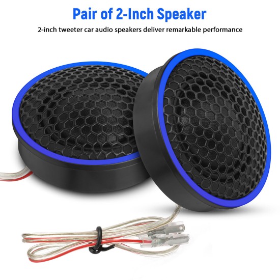 2pcs Car Dome Tweeters 92db Sensitivity High Frequency Audio Speaker