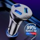 3-in-1 Car Charger 3.0 3-usb Multi-function Fast Charging Adapter With Indicator Light black