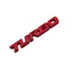 3D Car Styling Sticker Metal TURBO Emblem Body Rear Tailgate Badge Tailgate red