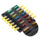 41pcs Pc+pbt 12-way Fuse  Holder With Short Circuit Indicator Light + 12 Fuses + 20 Yellow Cold-pressed Ring Terminal Sets black