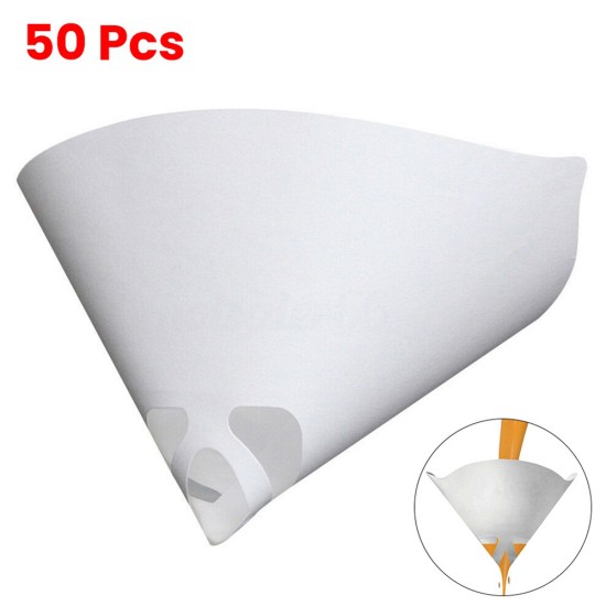 50Pcs Purification Cup Micron Nylon Cone Paper 100 Mesh Paint Filter white