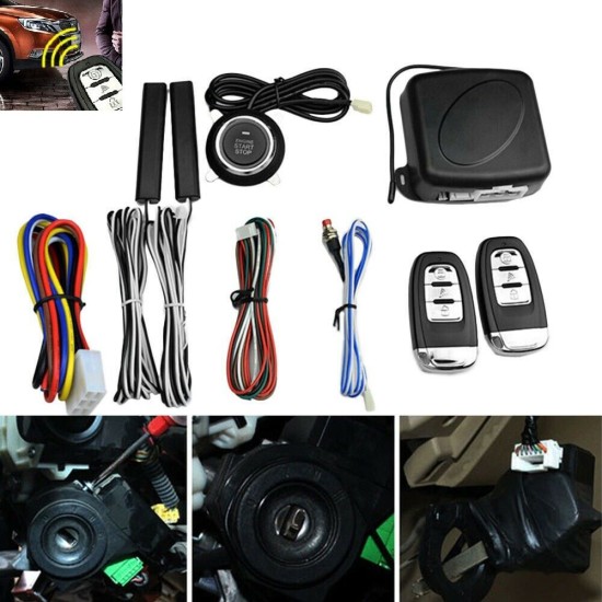 9 in 1 Start Push Button Remote Starter Keyless Entry Car SUV Alarm System Engine As shown