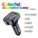 Ambient Light Bluetooth-compatible 5.0 Fm Transmitter Car  Mp3  Player Wireless Audio Receiver Handsfree Dual Usb Fast Charger F5 black