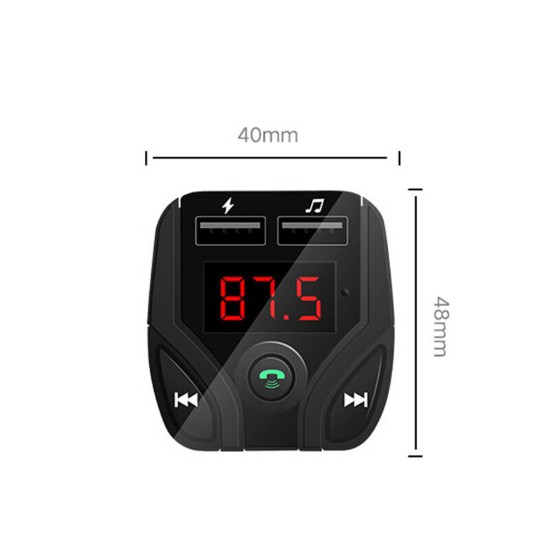 B4 12V 24V Car Cigarette Lighter Socket USB Charger MP3 Player Bluetooth Hands-free Black