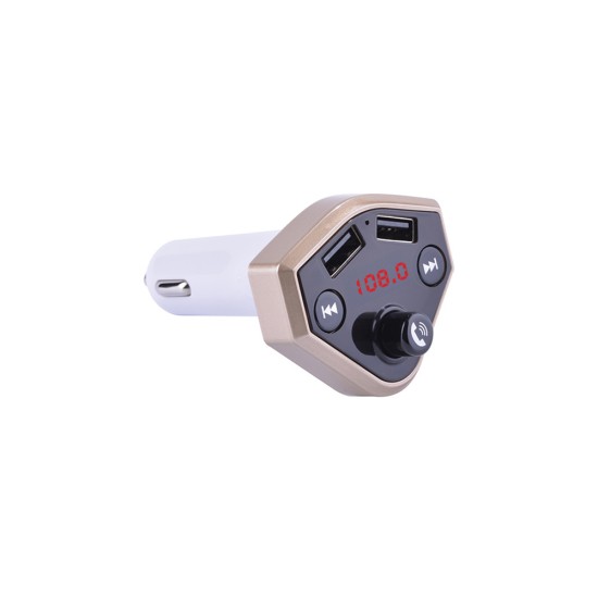 B4 12V 24V Car Cigarette Lighter Socket USB Charger MP3 Player Bluetooth Hands-free Golden