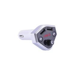 B4 12V 24V Car Cigarette Lighter Socket USB Charger MP3 Player Bluetooth Hands-free Silver