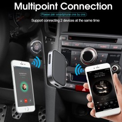 Bluetooth-compatible  5.0  Receiver, Transmitter Adapter, 2 In 1 Wireless For Car Music Audio AUX Headphone Receiver Handsfree Black_J22