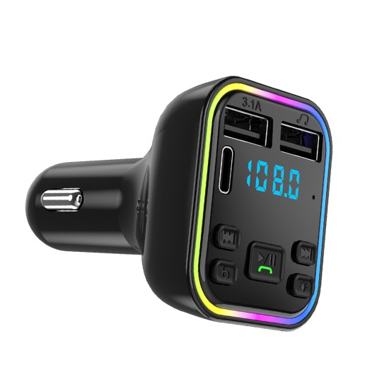 Bluetooth-compatible 5.0 Fm Transmitter Car Mp3 Player Noise Reduction Wireless Hands Free Audio Receiver black