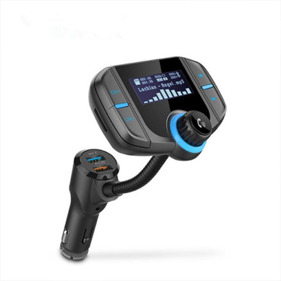 Bt70 Car Bluetooth-compatible Mp3 Player Large Screen Dual Usb Card Cigarette Lighter Fm Transmitter Car Charger black