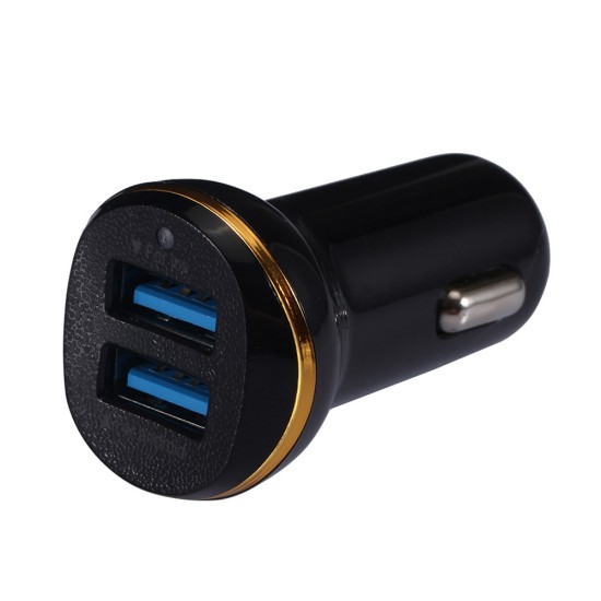 Car 3.1a Dual Usb Car Charger Led Portable Dc 12-24v Car Charger Universal Application Usb Car Charger For Mobile Phones black